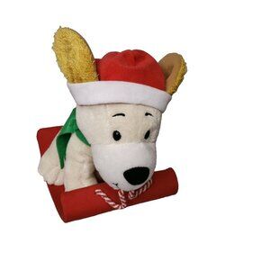 Hallmark Rockin Rover Barks Jingle Bells Sleigh Riding Dog Plush Stuff Animal